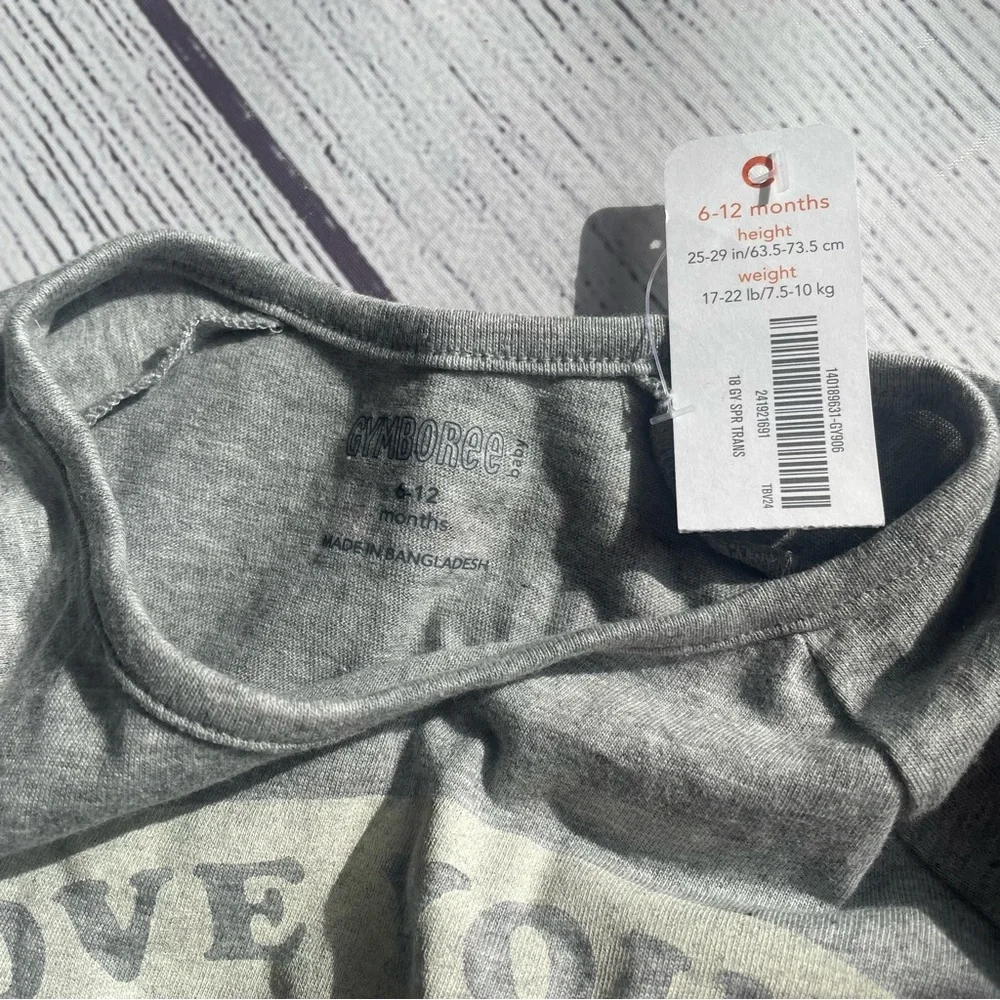 Gymboree Grey Love Your Mother Earth Tee size 6-12 months